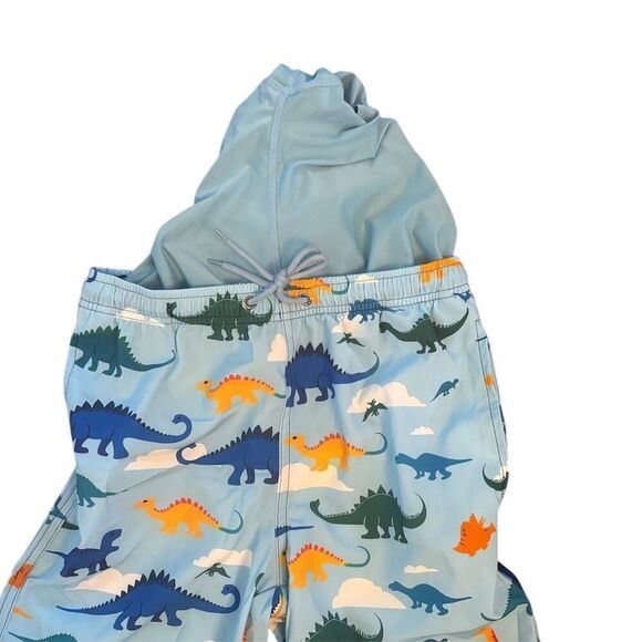 Mevireiy Boys Dinosaur Print Swim Trunks Size 10-12 Blue Beach Shorts - Picture 5 of 6
